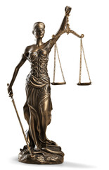Legal law concept, justice bronze lady statue - obrazy, fototapety, plakaty