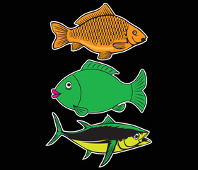 
fish hand drawing vintage engraving illustration.