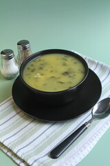 Italian Wedding Soup makes a nice, hot lunch, with space for text.