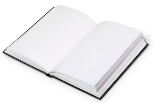 Close up of a blank folded white paper on white background