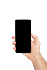  Hand holding mobile phone and blank screen for template advertising and branding technology background. 
 Realistic trendy smartphone mockup with thin frames and blank white screen isolated. 
