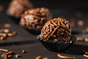 BRIGADEIRO: one of the most typical sweets of Brazilian cuisine based on chocolate and condensed milk