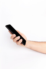  Hand holding mobile phone and blank screen for template advertising and branding technology background. 
 Realistic trendy smartphone mockup with thin frames and blank white screen isolated. 