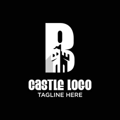 Letter B Castle Logo Design Template Inspiration, Vector Illustration.