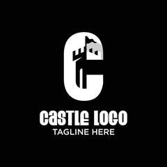 Obraz na płótnie Canvas Letter C Castle Logo Design Template Inspiration, Vector Illustration.
