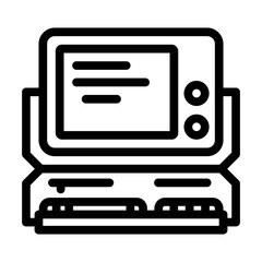 computer pc retro gadget line icon vector. computer pc retro gadget sign. isolated contour symbol black illustration