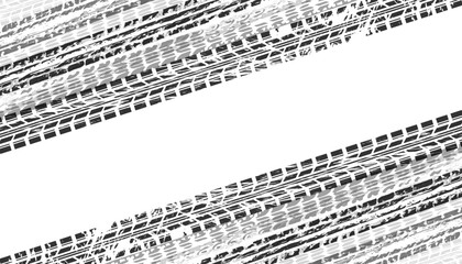 Background with tire wheel marks of cars. Vector illustration © nosyrevy