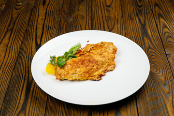 baked meat, grilled chicken on a wooden table
