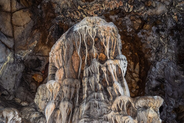 Fototapeta premium Rock formations in Inkaya cave. Guzelbahce, Izmir, Turkey