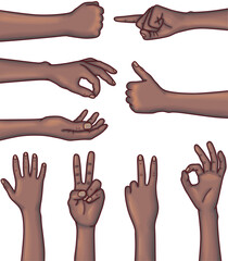 Manos haciendo señas, gestos y ademanes