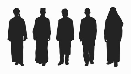 Collection of Muslim Arab man silhouette