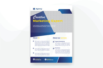 Marketing agency business flyer template design