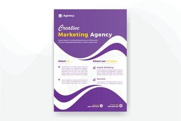 Marketing agency business flyer template design