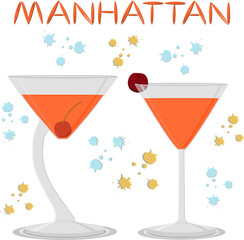 Various sweet tasty natural alcohol cocktail