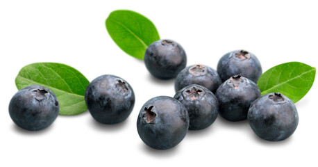 Fresh Ripe Blueberries isolated on white