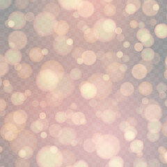 Effect of bokeh circles isolated on transparent background. Vector