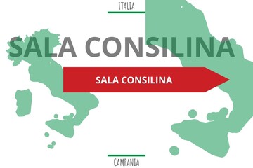Sala Consilina: Illustration mit dem Namen der italienischen Stadt Sala Consilina © Modern Design & Foto