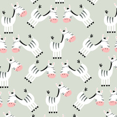 Collection of cute animal patterns suitable for textile design