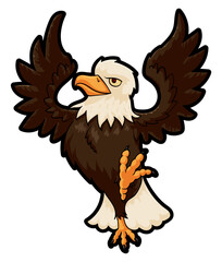 Elegant Bald Eagle with Spread Out Wings, Vector Illustration