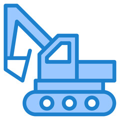 Excavator blue style icon