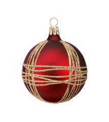 Christmas red ball on transparent background
