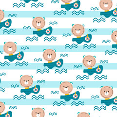 Collection of cute animal character patterns suitable for textile design