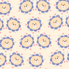 Collection of cute animal character patterns suitable for textile design