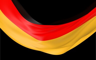 Naklejka premium Germany national flag hanging fabric banner. 3D