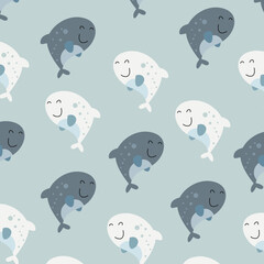 Collection of cute animal character patterns suitable for textile design
