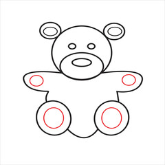 Coloring page. Coloring picture with panda bear