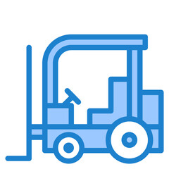 Forklift blue style icon