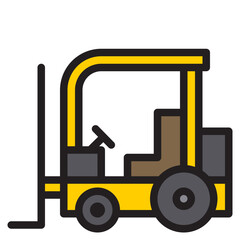 Forklift color line style icon