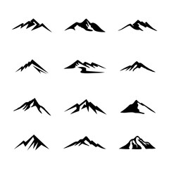 Fototapeta premium Set of Landscape Hills, Mountain Peaks Logo Design