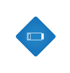 Low battery warning icon. Vector illustration.
