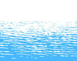 Vector image of the blue water texture with the ripples and the waves.