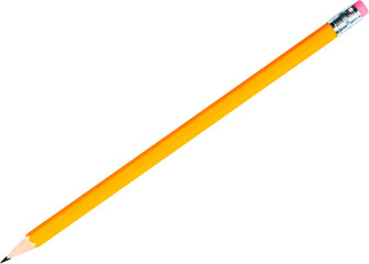 Yellow Pencil with Eraser - Isolated