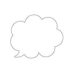 Speech bubble with black outline isolated on white background. Vector illustration