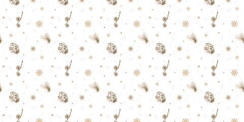 New Year seamless template on white background