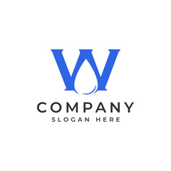 Letter W Water Drop Logo