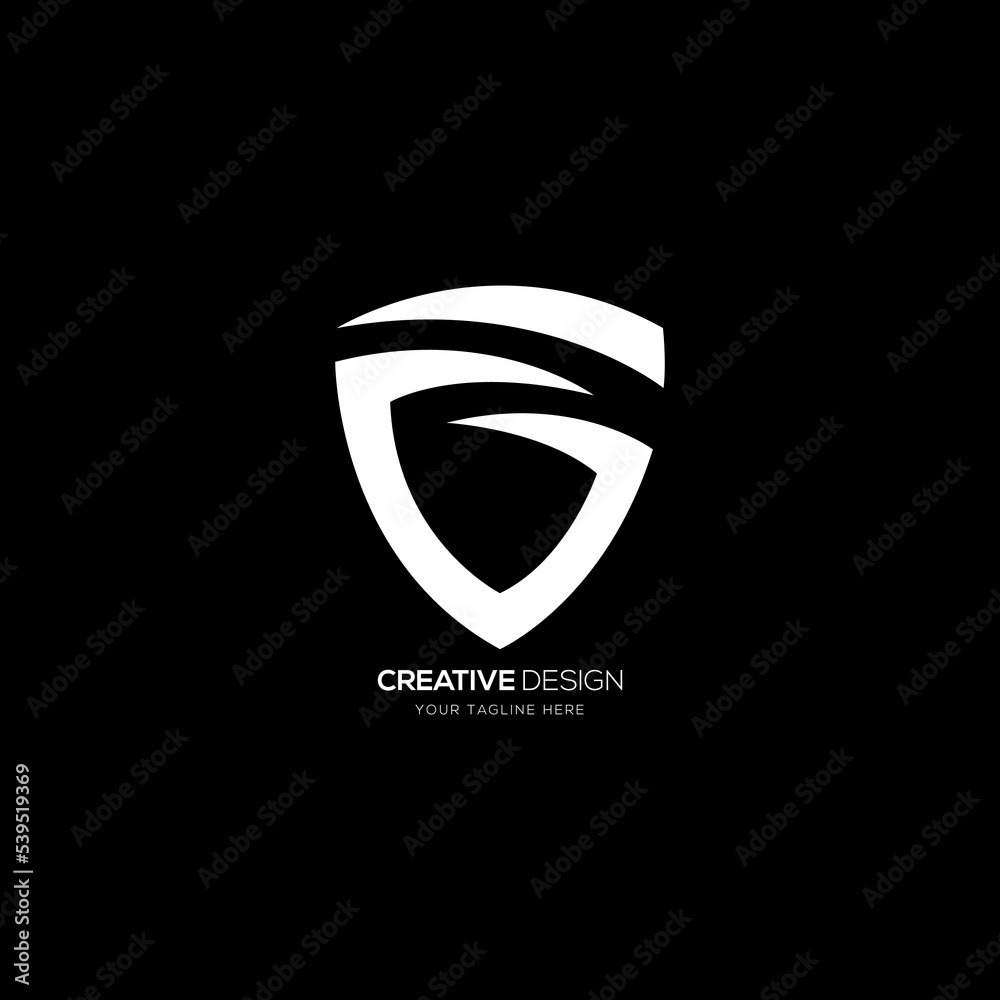 Wall mural g letter modern shield shape logo design