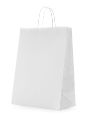 Blank paper bag on white background. Space for design