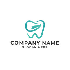 Tooth dental leaf logo