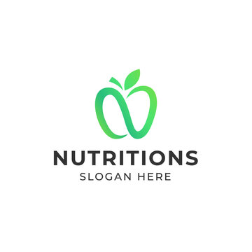 Letter N nutrition apple logo
