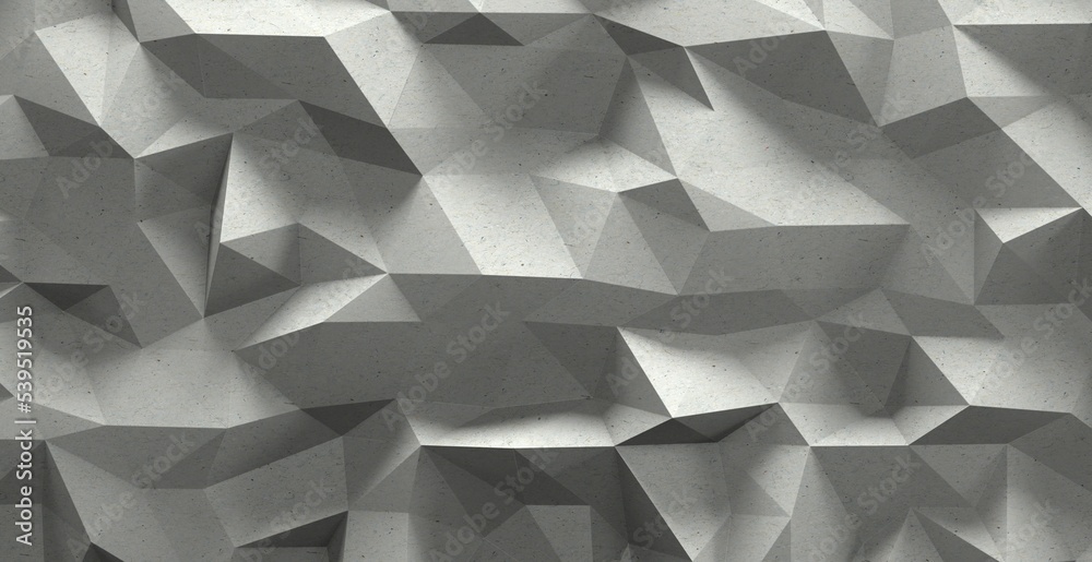Aufkleber close up detail of abstract modern metallic triangular wall pattern. silver triangle geometric art w