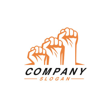 Punch hand raise logo