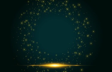 golden sparkle green background with text space
