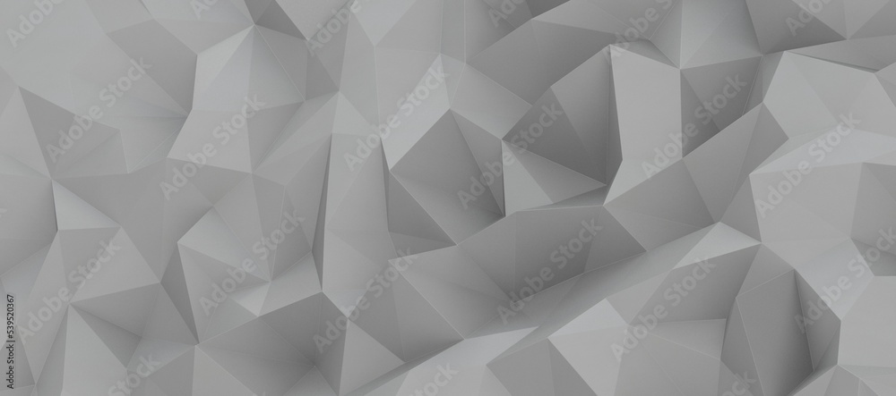 Poster white grey abstract background of triangles low poly