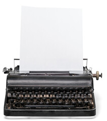 Old typewriter with paper  on background