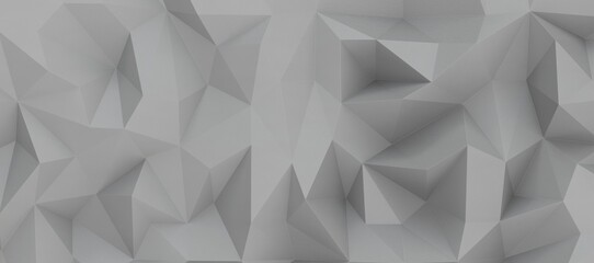 white grey abstract background of triangles low poly