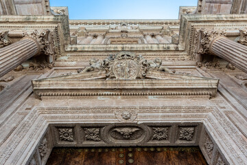 Facade of the cathedral in Almeria, Andalusia, Spain, Europe